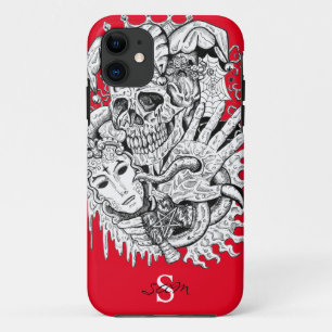 Monogram Red Skeleton Court Jester  Case-Mate iPho iPhone 11 Case