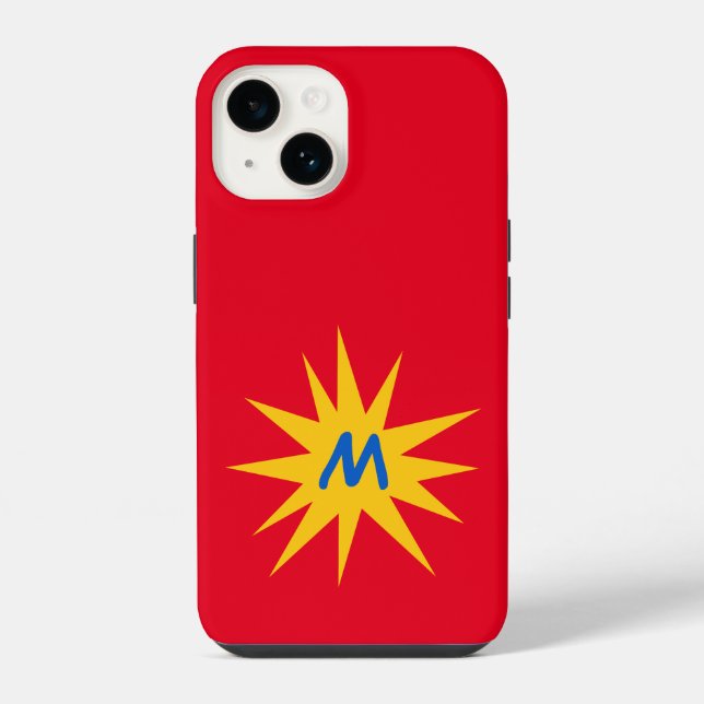 Monogram Red Starburst iPhone Case (Back)