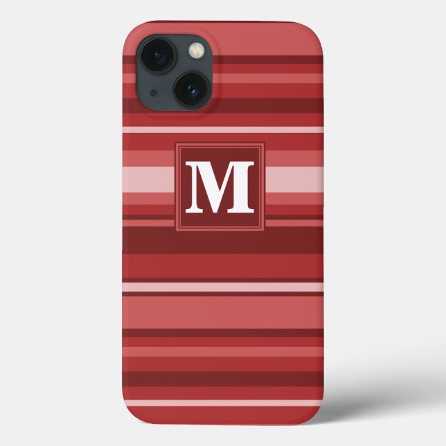Monogram red stripes Case-Mate iPhone case (Back)