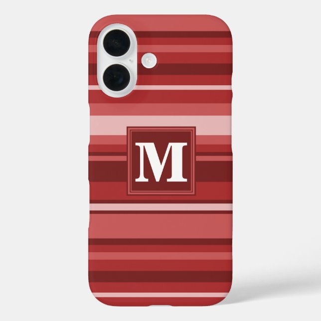 Monogram red stripes Case-Mate iPhone case (Back)