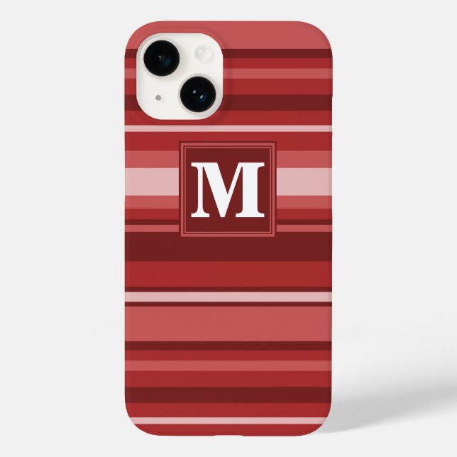 Monogram red stripes Case-Mate iPhone case (Back)