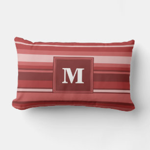 Monogram red stripes lumbar cushion