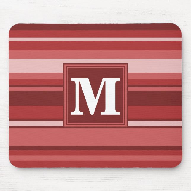 Monogram red stripes mouse mat (Front)