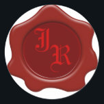 Monogram Red Wax Seal Wedding Stickers<br><div class="desc">Fun graphics,  of a red wax,  seal wedding envelope stickers.  Customise with your monogram.  Great as seals for your wedding invitation envelopes.</div>