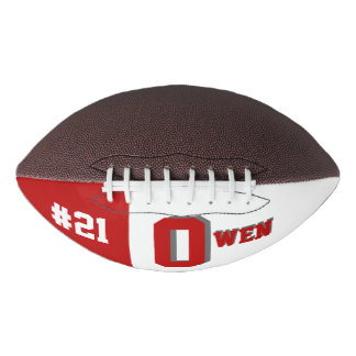 Monogram Red & White American Football