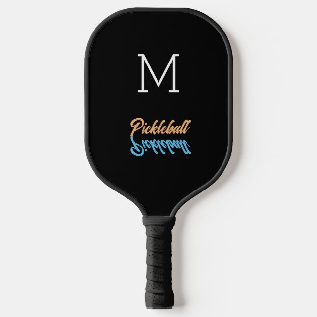 Monogram Reflection Simple Minimalist Modern Pickleball Paddle (Front)