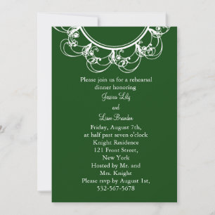 Monogram Rehearsal Dinner (green) Invitation