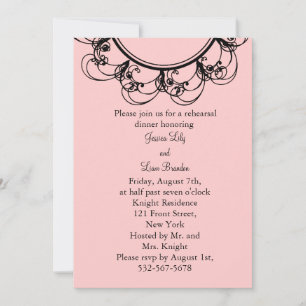 Monogram Rehearsal Dinner Invitation (pink)