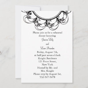 Monogram Rehearsal Dinner Invitation (white)