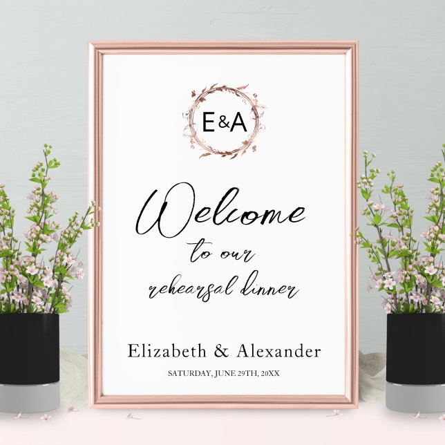 Monogram Rehearsal Dinner Welcome Sign Foam Board  (Creator Uploaded)