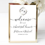 Monogram Rehearsal Dinner Welcome Sign Foam Board<br><div class="desc">A simple chic monogram watercolor floral grey, cream and beige rehearsal dinner welcome sign foam board. Easy to personalise with your details. Modern boho rehearsal dinner welcome sign foam board editable, wreaths photo wedding invitation, customisable, calligraphy handwritten font, simple, elegant. CUSTOMIZATION: If you need design customisation, please contact me through...</div>