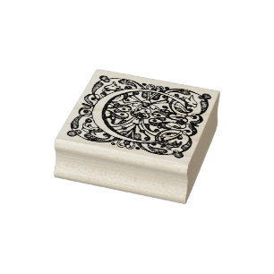 Monogram Renaissance C, 17th century Letter C Rubber Stamp