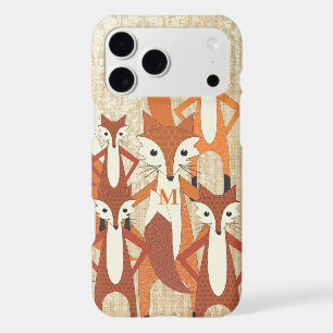 Monogram Retro Fox Art Orange Retro iphone 5