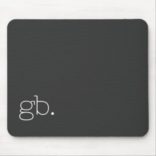 Monogram Retro Minimal Black Mouse Mat