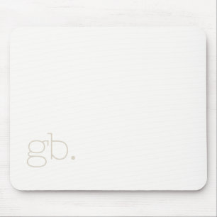 Monogram Retro Minimal White Ivory Mouse Mat