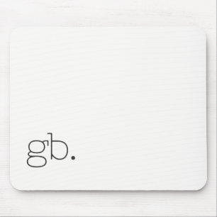Monogram Retro Minimal White Mouse Mat