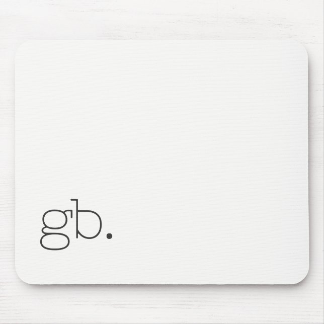 Monogram Retro Minimal White Mouse Mat (Front)