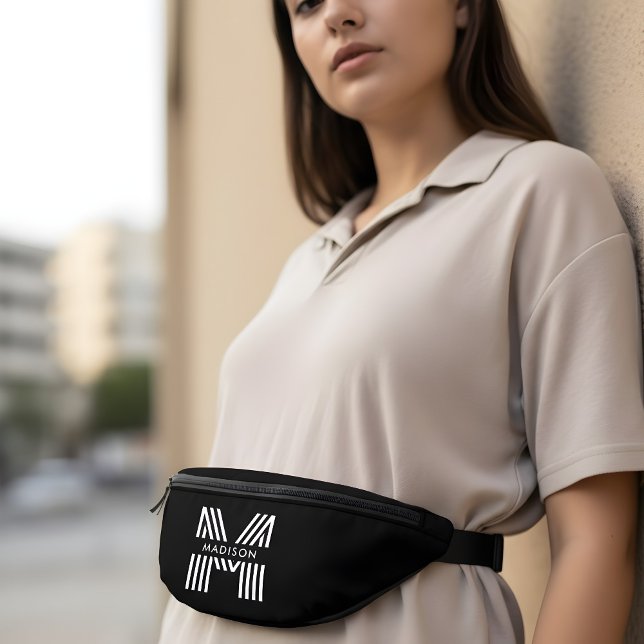 Monogram Retro Modern Black Bum Bags (Creator Uploaded)
