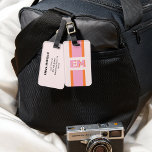 Monogram Retro Pink Orange Luggage Tag<br><div class="desc">Travel in style with a personalised luggage tag that stands out from the crowd. Featuring your monogram in bold sans serif font with a striking drop shadow effect, this design is a true standout with its retro colour palette that adds a touch of vintage charm. The vibrant pink and orange...</div>