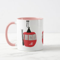 Monogram Retro Red Ski Gondola Lift Personalised