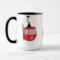 Monogram Retro Red Ski Gondola Lift Personalised