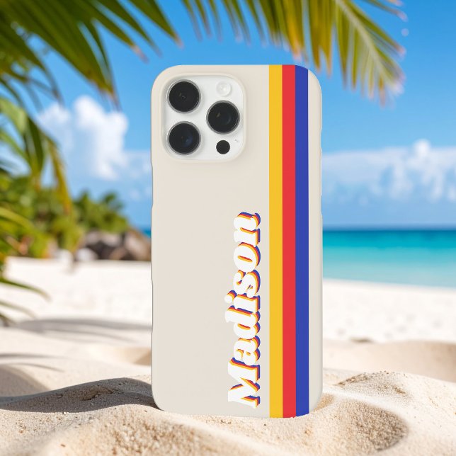 Monogram Retro Stripes Case-Mate iPhone Case (Creator Uploaded)