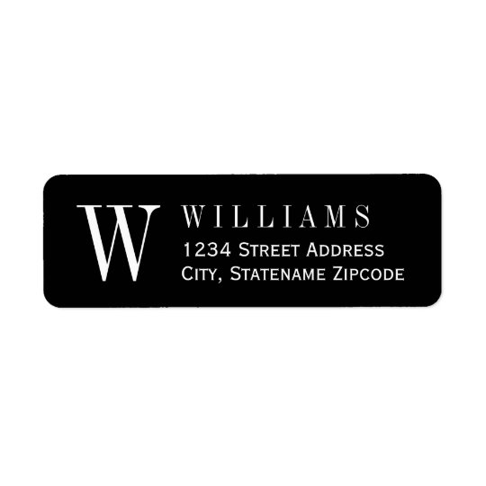 Monogram Return Address | Custom Colour Return Address Label