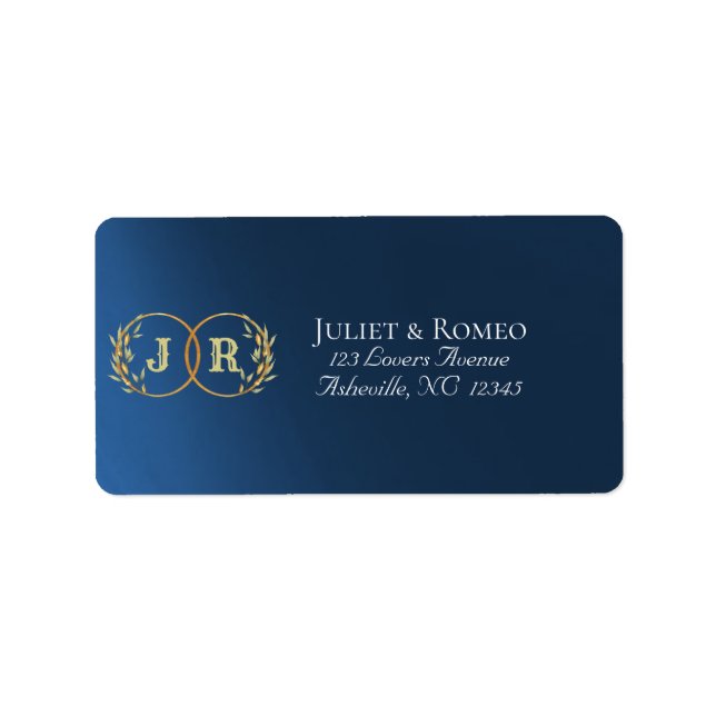 Monogram Return Address - Dark Blue Label (Front)