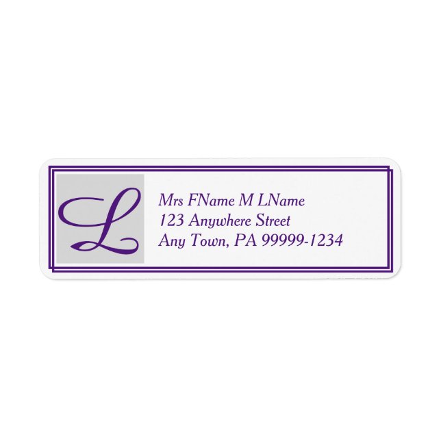 Monogram Return Address Label (Front)