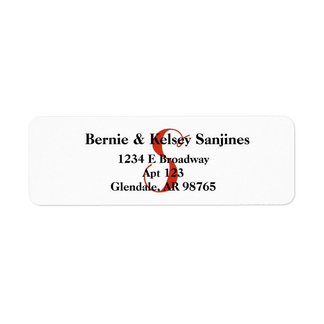 Monogram return address labels (Front)