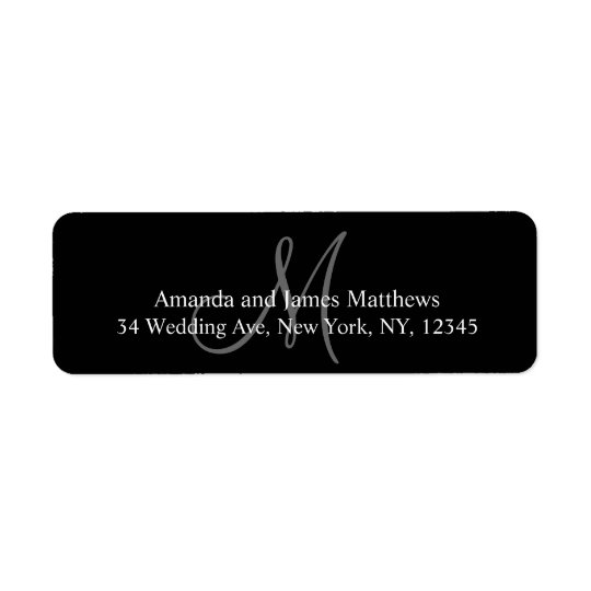 Monogram Return Address Labels for Weddings