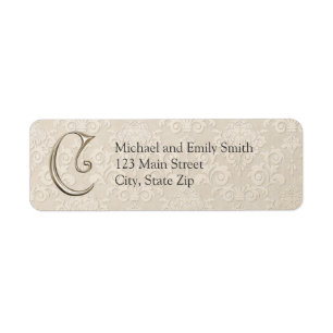 Monogram Return Address Labels letter C