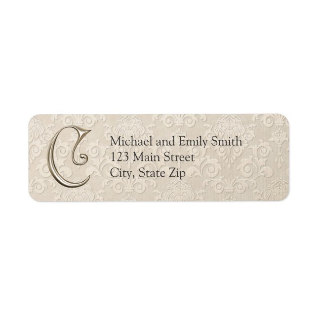Monogram Return Address Labels letter C (Front)