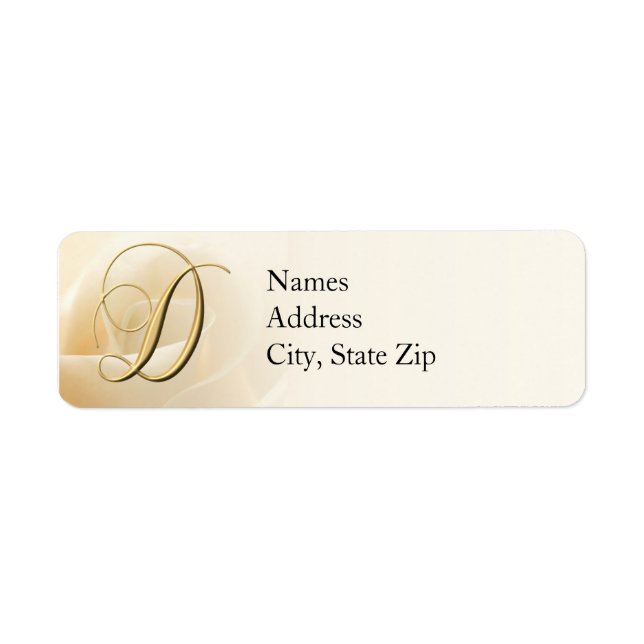 Monogram Return Address Labels letter D (Front)