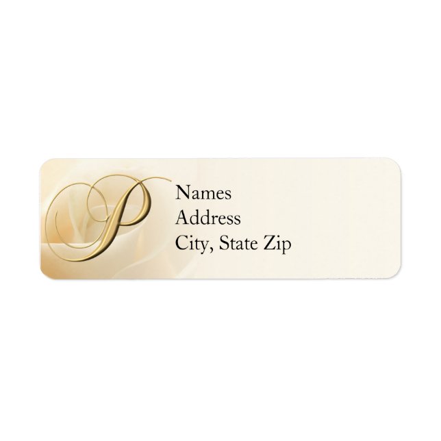 Monogram Return Address Labels letter P (Front)