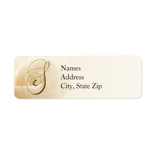 Monogram Return Address Labels letter S (Front)