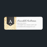 MONOGRAM RETURN ADDRESS modern chevron gold foil<br><div class="desc">A modern, monogrammed design featuring the trendy chevron stripe pattern and personalised with your initial! Setup as a template it is easy to customise with your own text - make it yours! Love the design but want to see it altered - different colour - a different product to complete your...</div>