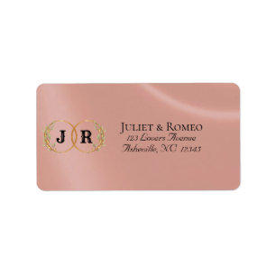 Monogram Return Address - Rose Gold Label