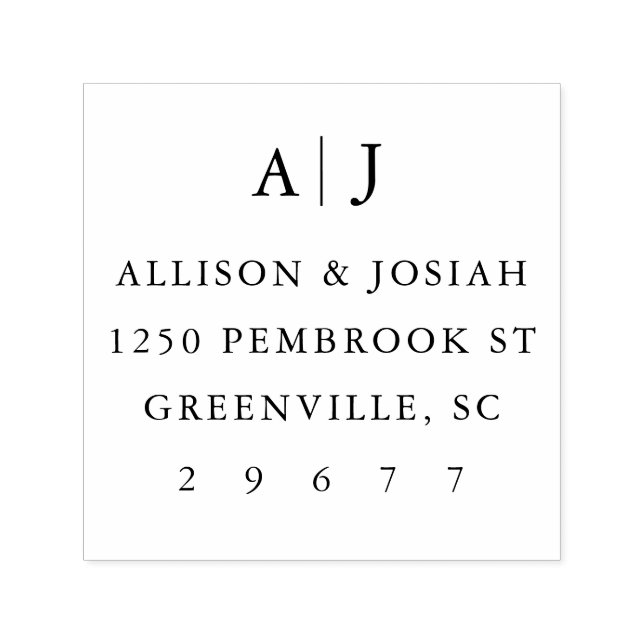 Monogram Return Address Self-inking Stamp (Design)
