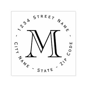 Monogram Return Address Self-inking Stamp