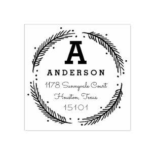 Monogram Return Address Stamp