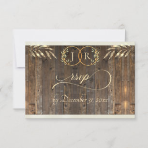Monogram & Ribbon - Cream RSVP Card