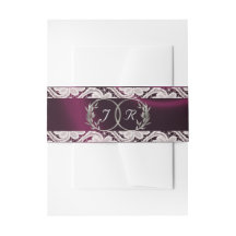 Monogram, Ribbon & Lace - Purple