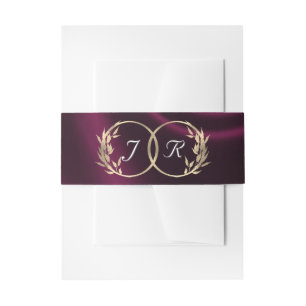 Monogram & Ribbon - Purple Invitation Belly Band