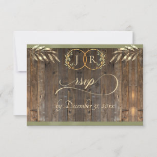 Monogram & Ribbon - Ssge RSVP Card