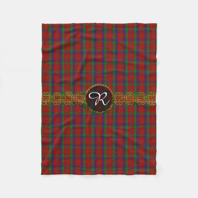 Monogram Robertson Tartan Fleece Blanket (Front)