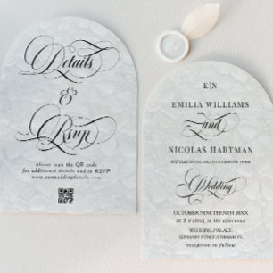 Monogram Romantic All In One Wedding Invitation