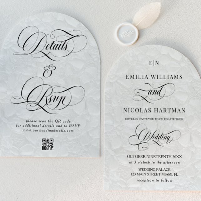Monogram Romantic All In One Wedding Invitation (Creator Uploaded)
