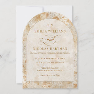 Monogram Romantic Fall Wedding Invitation