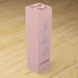 Monogram Rose Blue Pastel Monogram Wine Box<br><div class="desc">Pretty soft rose and blue pastels to personalise with Bride and Groom's Monogrammed Initials and Date of Wedding.  Top of box has the wording Thank You written in black script.  Original Designs by TamiraZDesigns.</div>